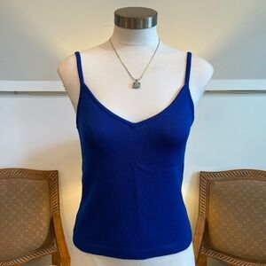 Vintage St. John Navy Blue Knit Camisole Top, Size Small Wool/Rayon Blend